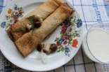 Блины с капустой и грибами на кефире 
