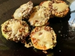 Кабачки в кунжуте, льне и чиа с сыром