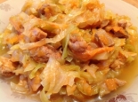 Капуста с курицей тушеная в мультиварке 