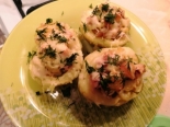 Картошка фаршированная копченой курицей 