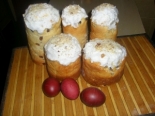 Кулич пасхальный на дрожжах, желтках с изюмом и молоком