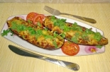 Лодочки из баклажан с грибами и сыром