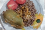 Перец фаршированный фаршем и рисом в духовке