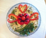 Праздничный салат "Маковое поле" с печенью трески 