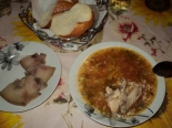 Рассольник с курицей и с рисом