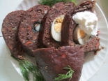 Рулет из печени с яйцом вареный в пакете 