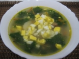 Суп с крапивой, яйцом и курицей 