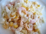 Вкусный салат с креветками и кукурузой 